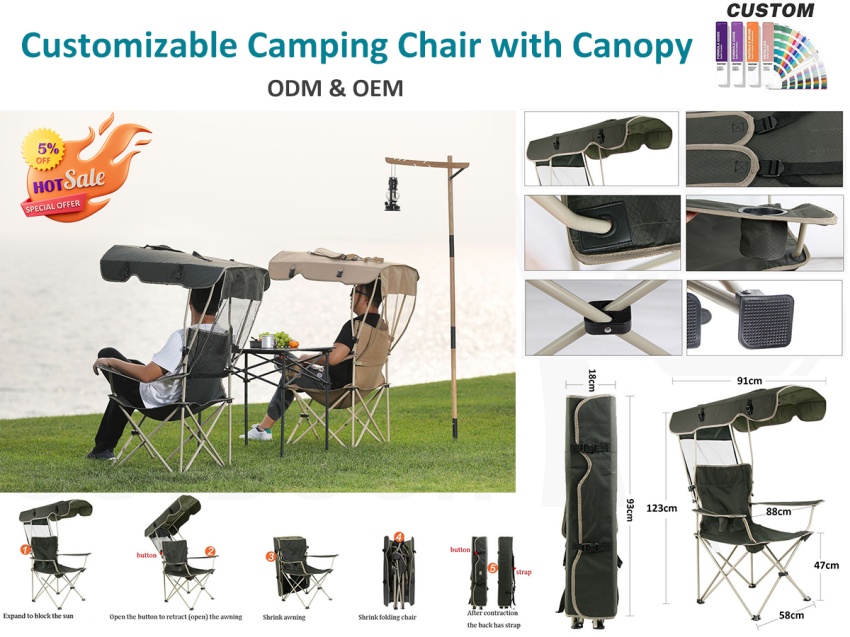 Vad är den fällbara campingstolen med kapell?
