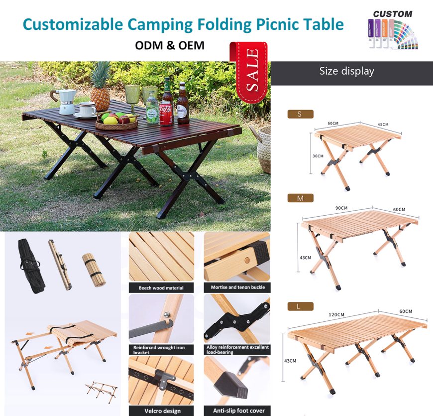 Gillar du detta fällbara campingbord i trä?