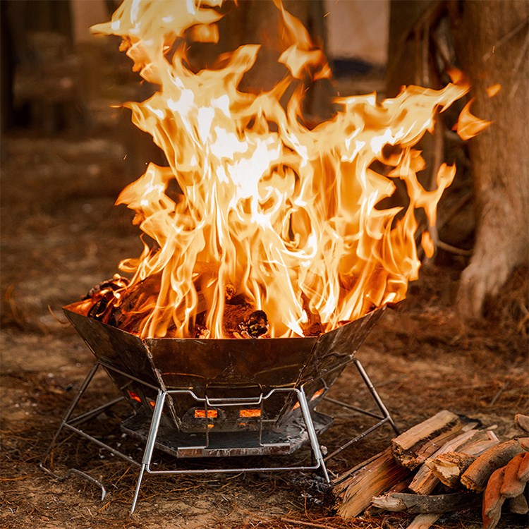 Hopfällbar lägereld Grill Camping Eldstad