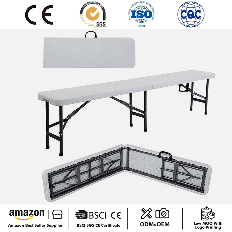Fällbar 6FT Bärbar Plastbänk