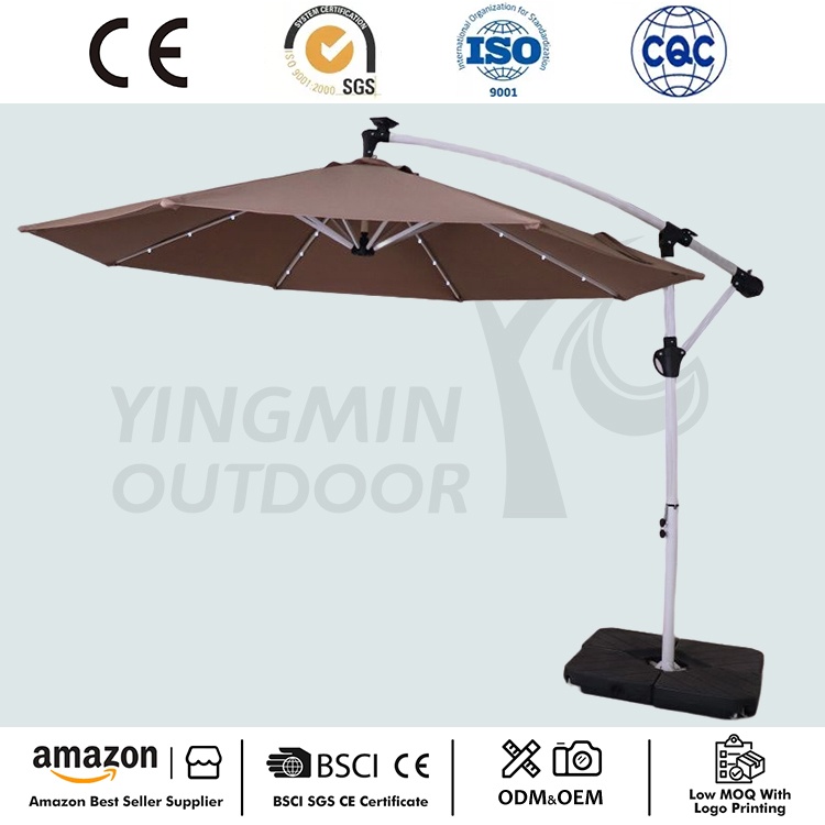 Nyaste 10FT Patio Cantilever Solar LED Paraply