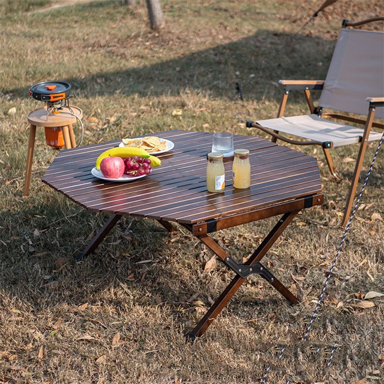 Åttkantig vikning av camping picknickbord
