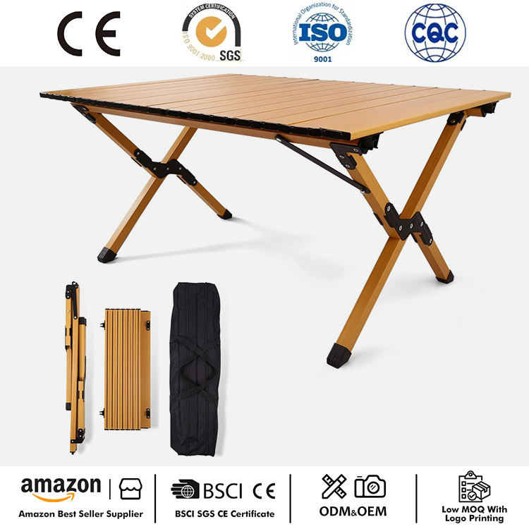 Utomhus fällbart Roll-Top campingbord