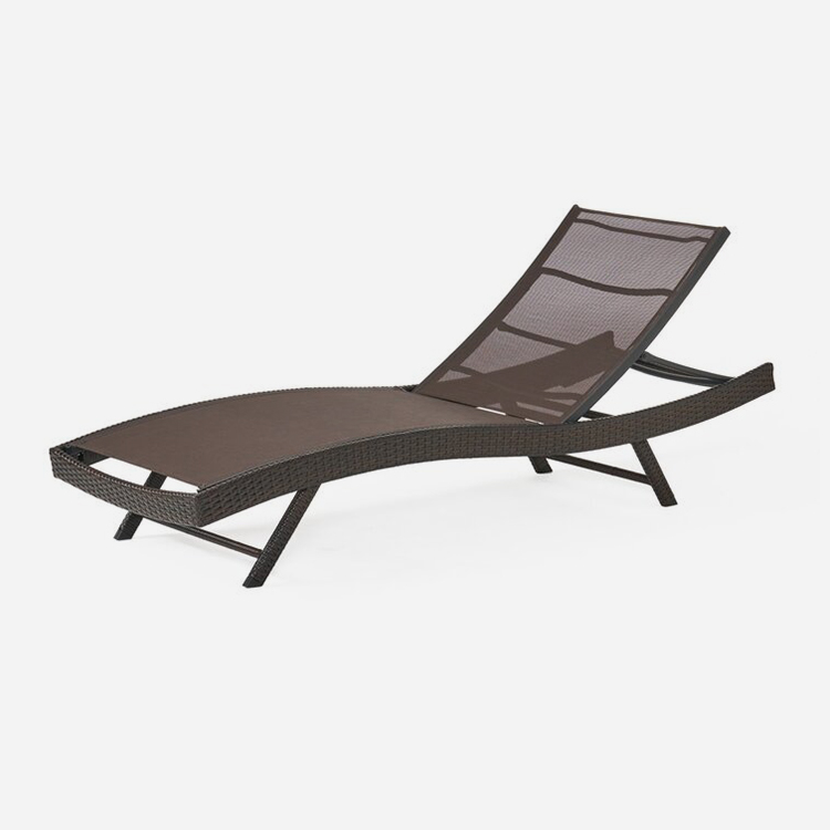 Uteplats justerbar rotting chaise lounge stol