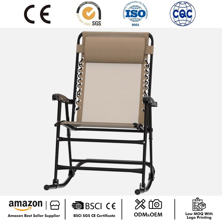 Outdoor Zero Gravity Folding Lounge Rocker med kudde