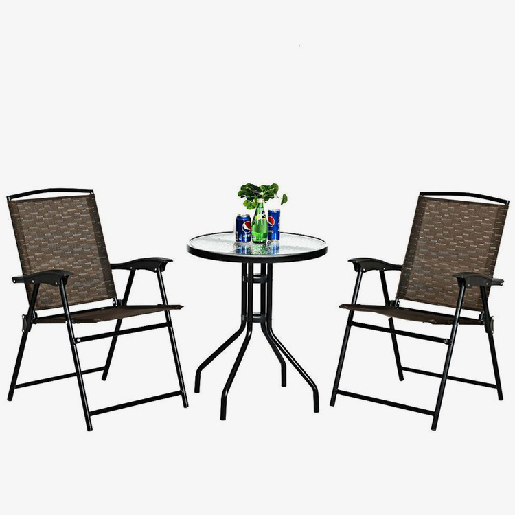 3 delar Vikbar uteplats Bistro Set
