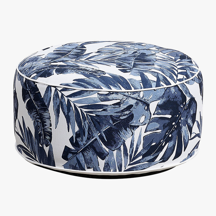 Uppblåsbar pall Ottoman Blue Leaf