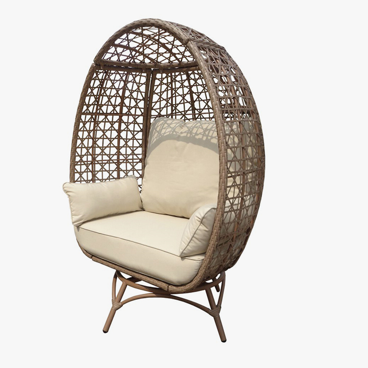 Utomhus Wicker Swivel Egg Stol